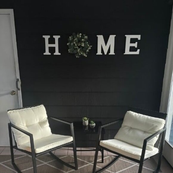 Home Sign for Wall Decor Wooden Home Letters w/ Wreath Artificial Eucalyptus - Picture 3 of 3